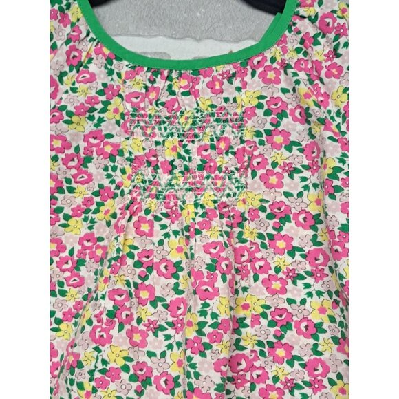Mini Boden Shirred Girls Floral Cap Sleeve‎ Top Tunic Size 6-7Y 100% Cotton - Picture 7 of 9